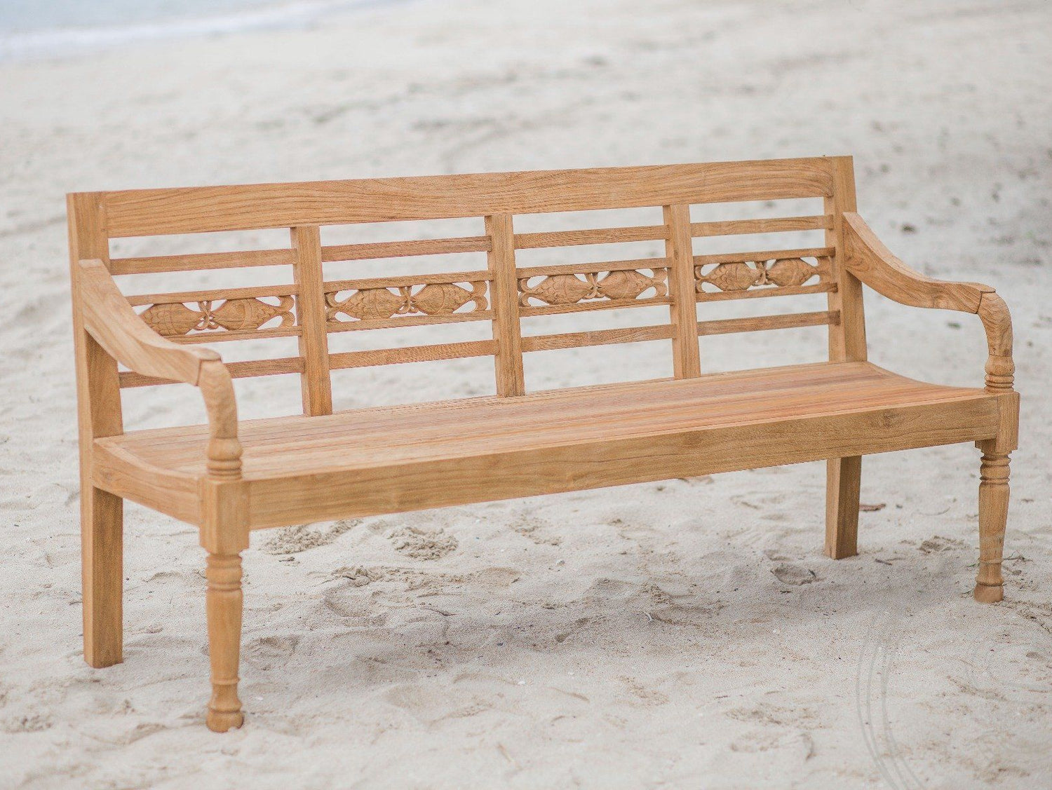 Teak vissenbank 4-zits