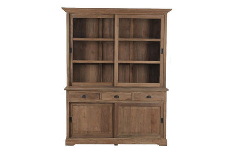Teak vitrinekast 140cm - Souren Meubels