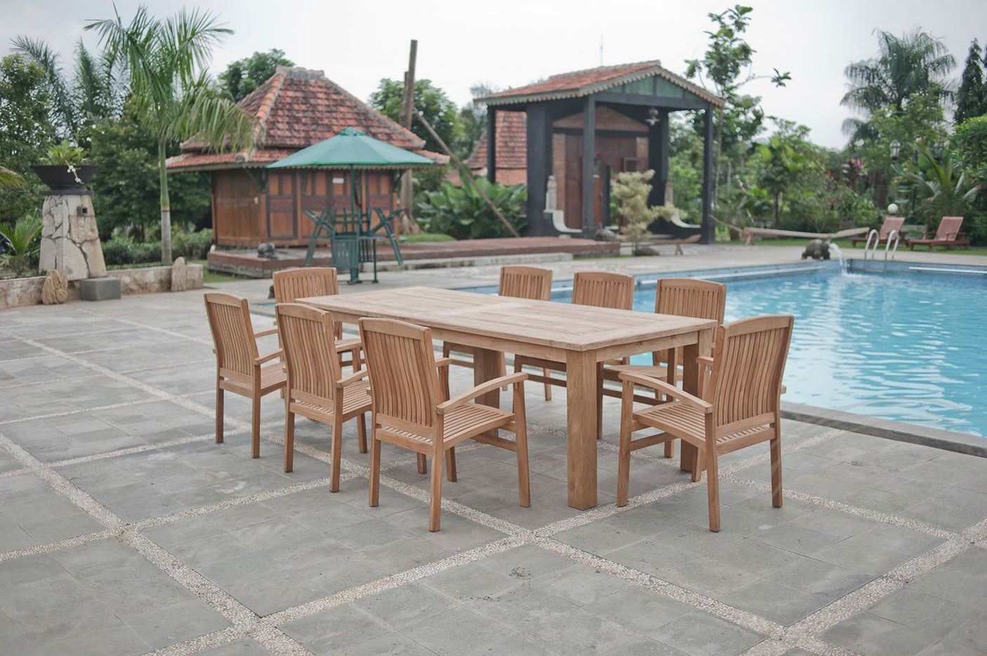 Teak tuintafel 260x100 cm - Souren Meubels