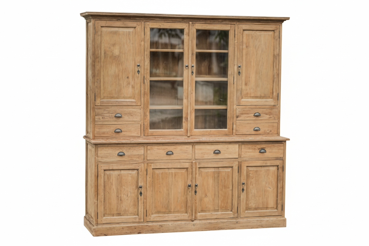 Teak buffetkast 220cm rustiek