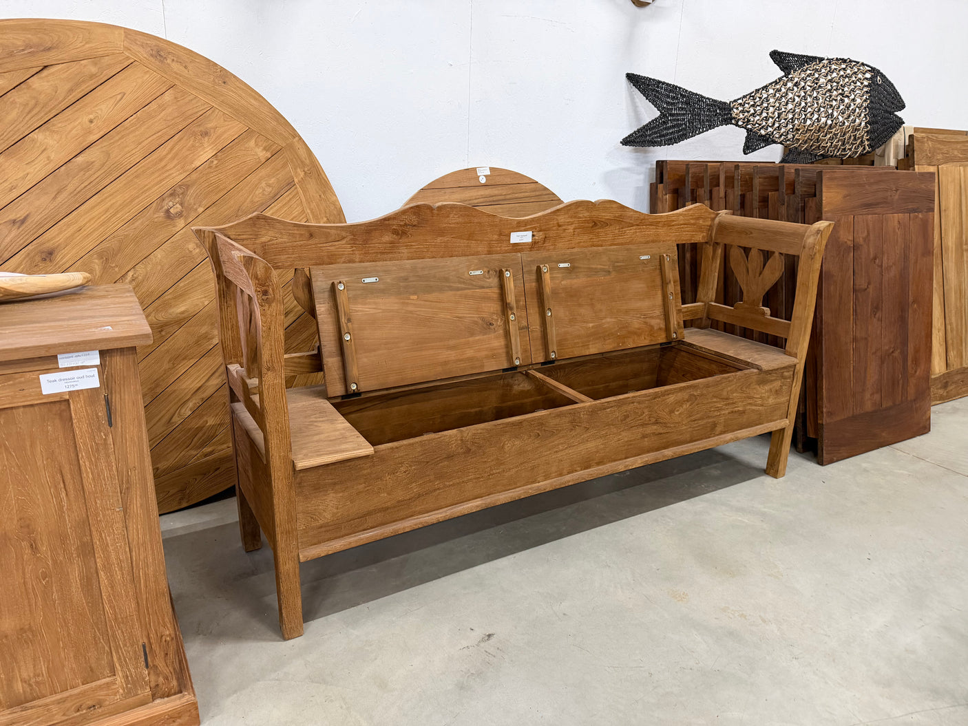 Teak klepbank - 200cm