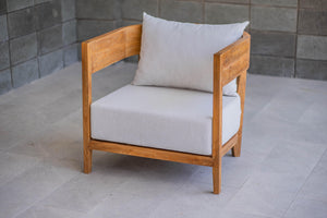 Teakhouten fauteuil Lura met Sunproof kussens