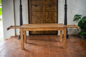 Uitschuifbare teak tafel 160-210-260x90