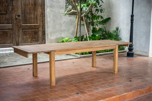 Uitschuifbare teak tafel 200-250-300x100 cm