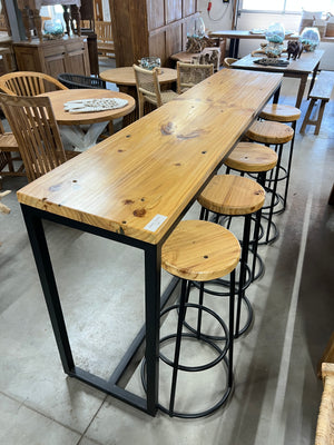 Bartafel en 5 krukken - 240x50x105cm