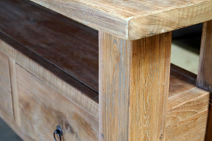 Teak sidetable 150cm oud hout