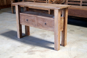 Teak sidetable 120cm oud hout