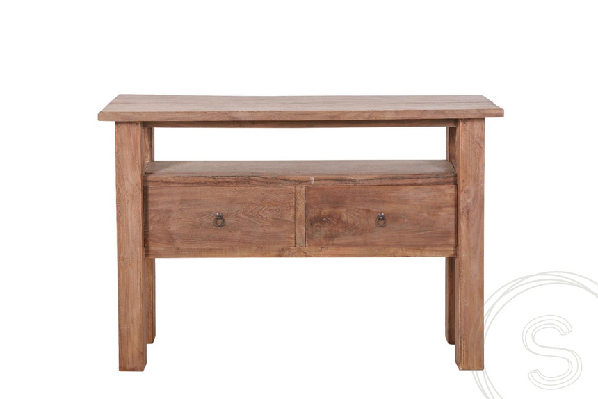 Teak sidetable 120cm oud hout