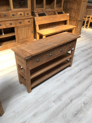 Teak sidetable oud hout 120