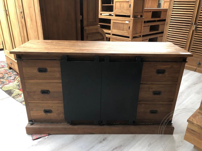 Teak dressoir staal