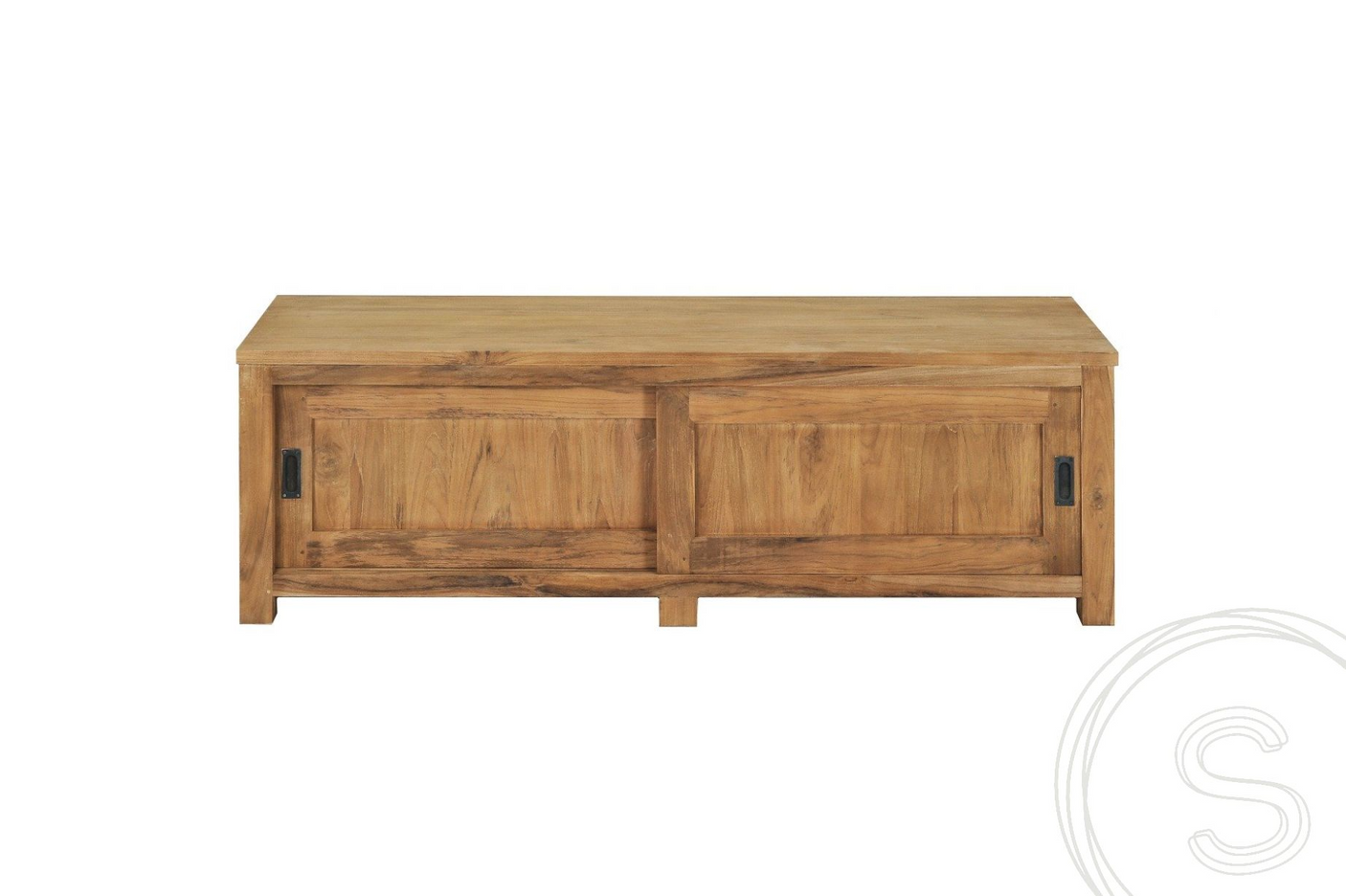Teak tv-meubel schuifdeuren 160 x 50 x 50