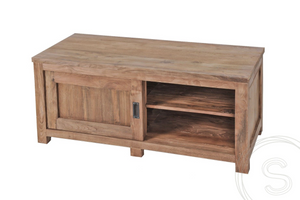 Teak tv-meubel schuifdeuren 120 x 50 x 50