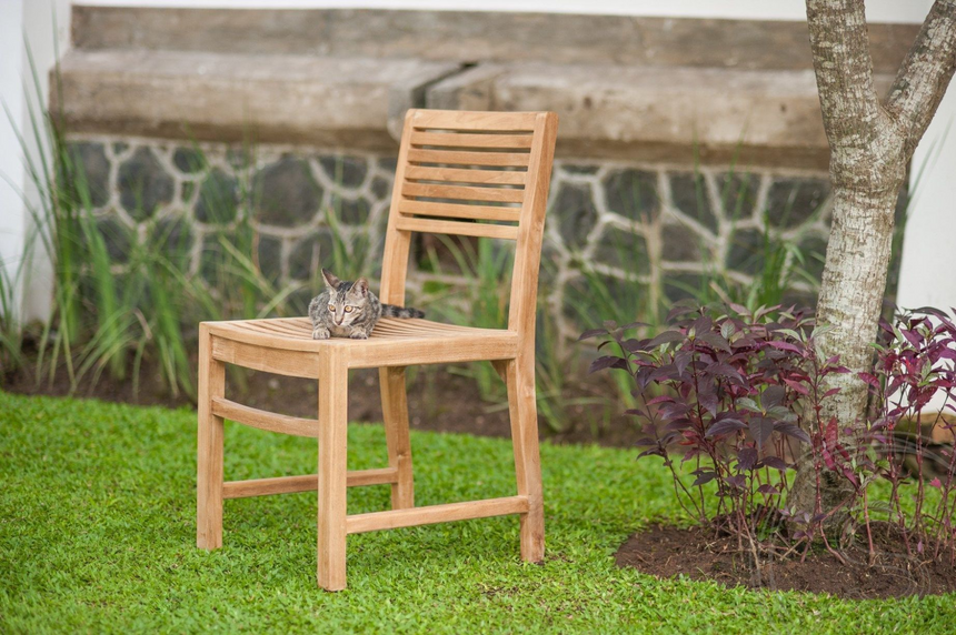 Teak tuintafel 200x100 + 6 Bali tuinstoelen