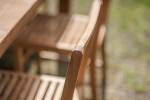 Teak tuintafel 200x100 + 6 Bali tuinstoelen
