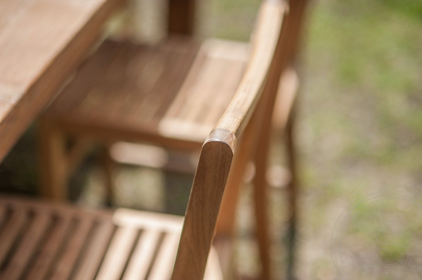 Teak tuintafel 200x100 + 6 Bali tuinstoelen