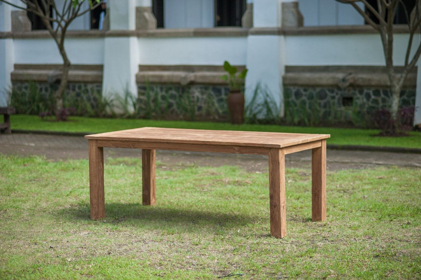Teak tuintafel 200x100 + 6 Bali tuinstoelen