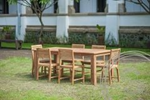 Teak tuintafel 200x100 + 6 Bali tuinstoelen