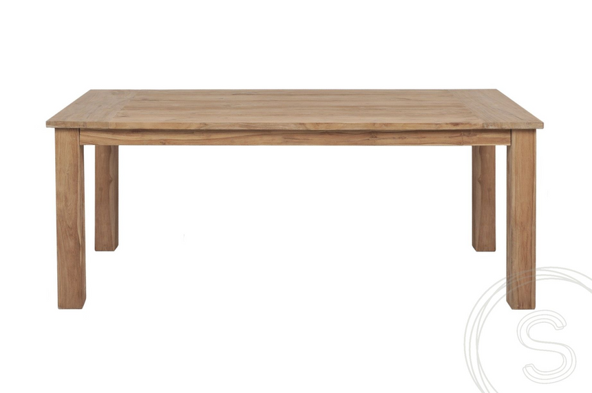 Teak tuintafel 200x100 + bank 200 + bank 200 met rugleuning