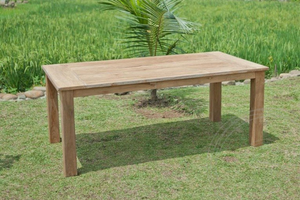 Teak tuintafel 200x100cm + 6 stapelstoelen