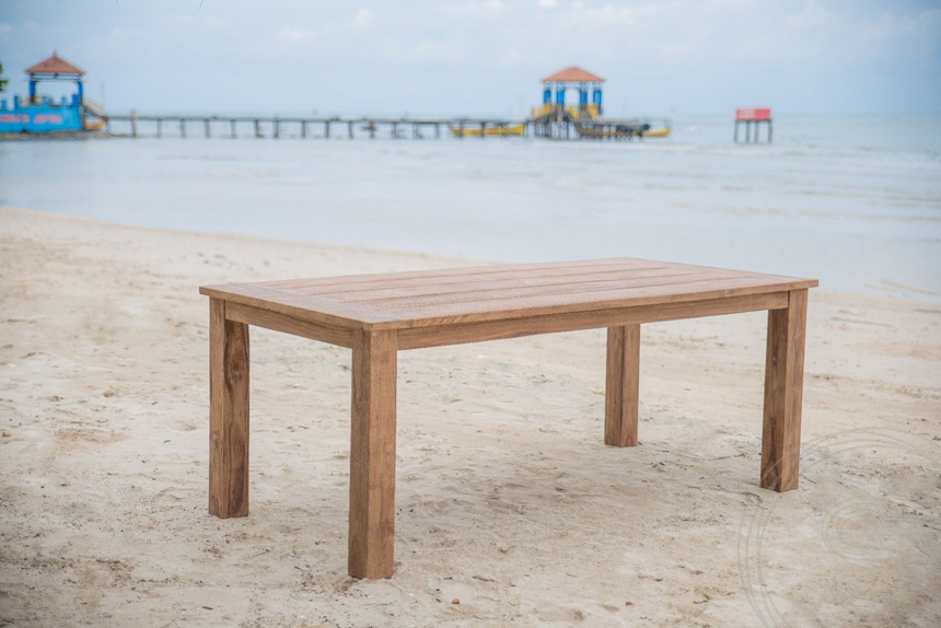 Teak tuintafel 200x100cm + 6 stationsstoelen