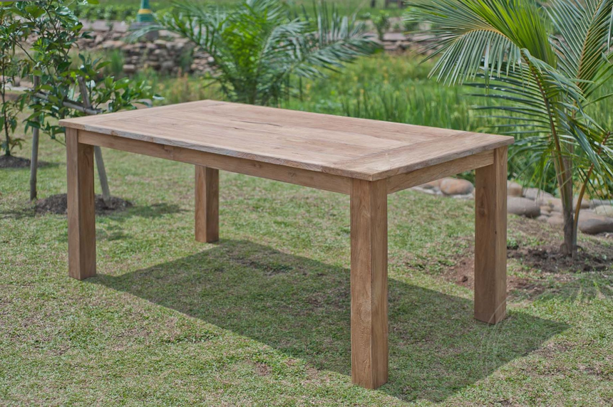 Teak tuintafel 200x100cm + 6 stationsstoelen