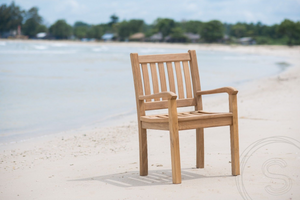 Teak tuintafel 400x100cm + 7 beaufort stoelen + 2 banken