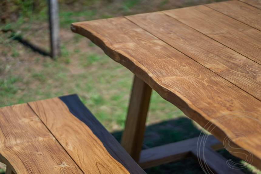 Teak tuintafel Java 180 x 90 + Teak tuinbank Java 180