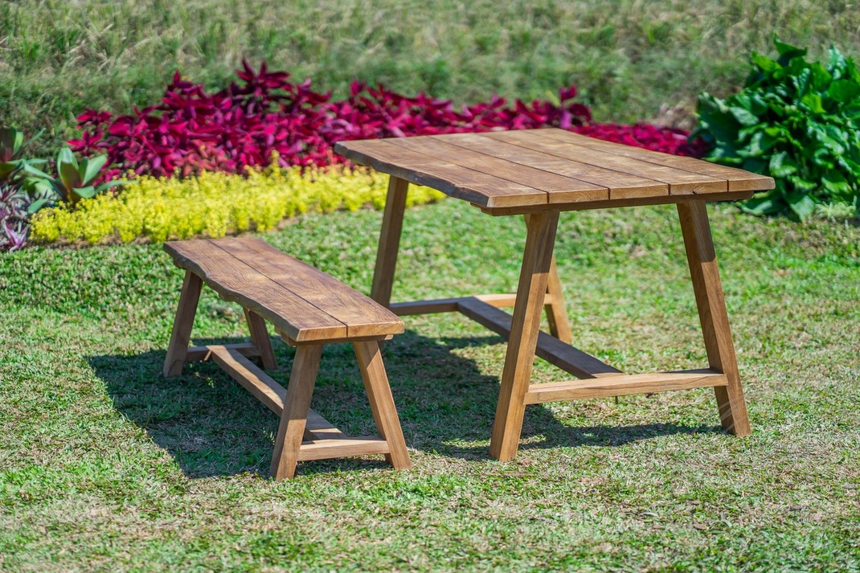 Teak tuintafel Java 180 x 90 + Teak tuinbank Java 180