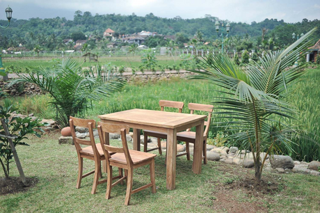 Teak tuintafel 120x80cm + 4 stoelen