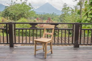 Teak tafel 160x90 + 6 stoelen