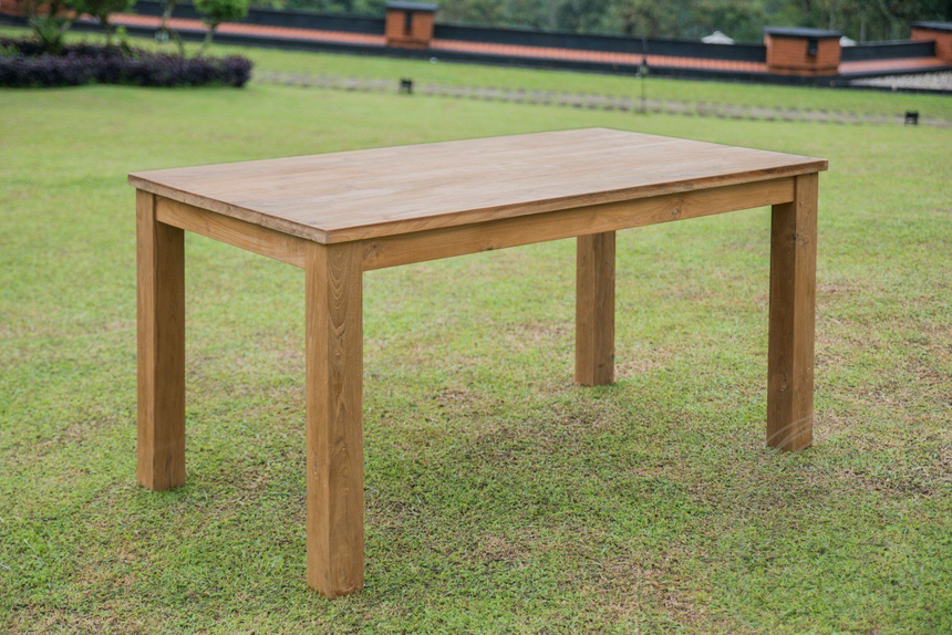 Teak tafel 160x90 + 6 stoelen