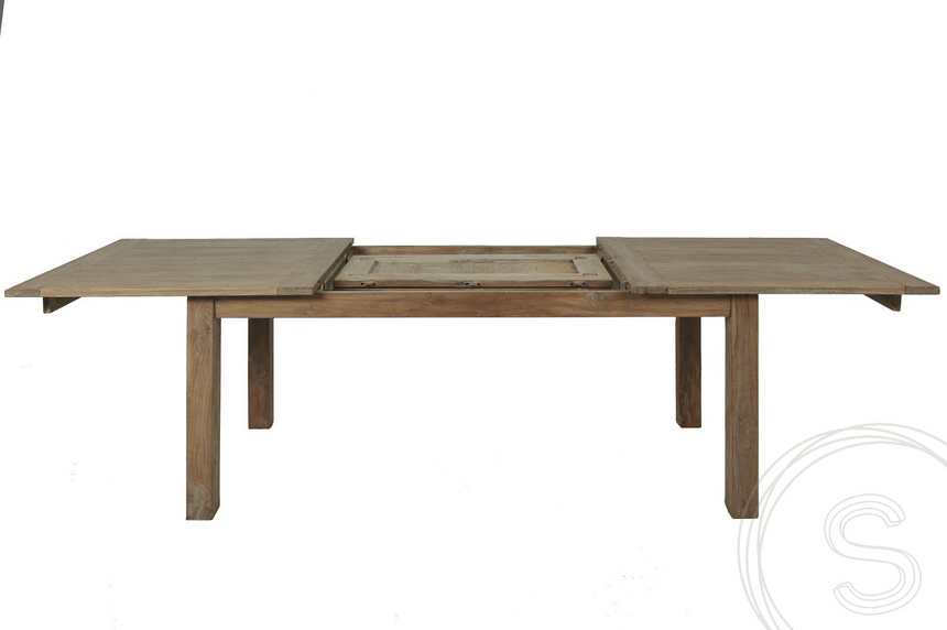 Teak tafel uitschuifbaar 200-250-300x100 + 12 stoelen