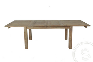 Teak tafel uitschuifbaar 160-210-260x90 + 10 stoelen