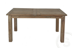 Teak tafel uitschuifbaar 160-210-260x90 + 10 stoelen