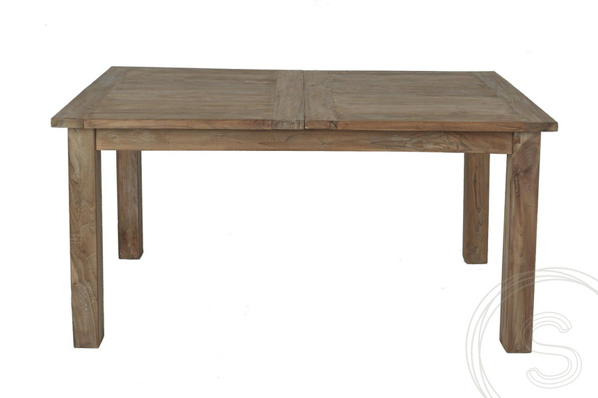 Teak tafel uitschuifbaar 160-210-260x90 + 10 stoelen