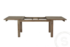 Teak tafel uitschuifbaar 160-210-260x90 + 10 stoelen