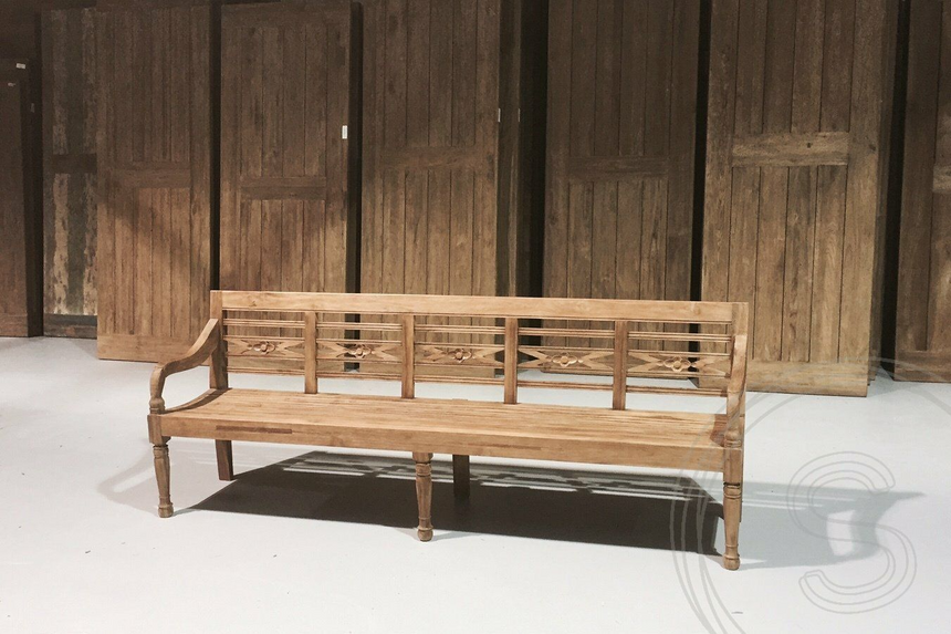 Teak stationsbank 240cm