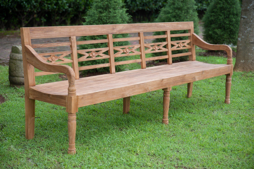 Teak stationsbank 240cm