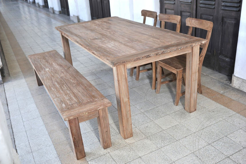 Teak bank 160cm oud hout