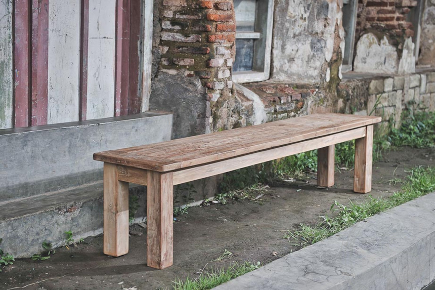 Teak bank 160cm oud hout