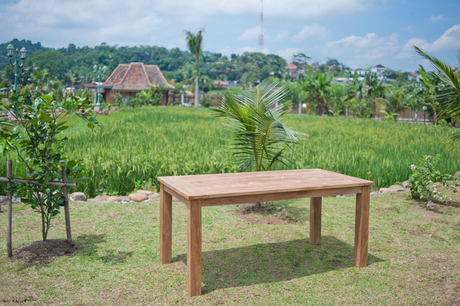 Teak tuintafel 180x90cm + 6 beaufort stoelen