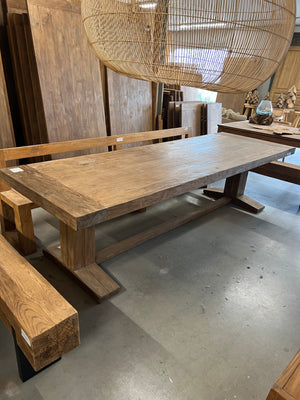 Teak kloostertafel - 300x100x79cm