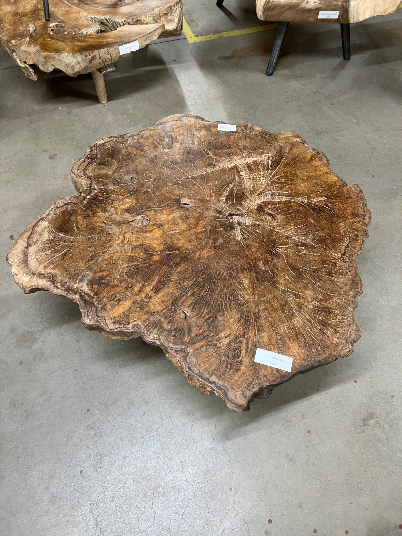 Teak wortel salontafel 100cm diameter - 100x100x40cm