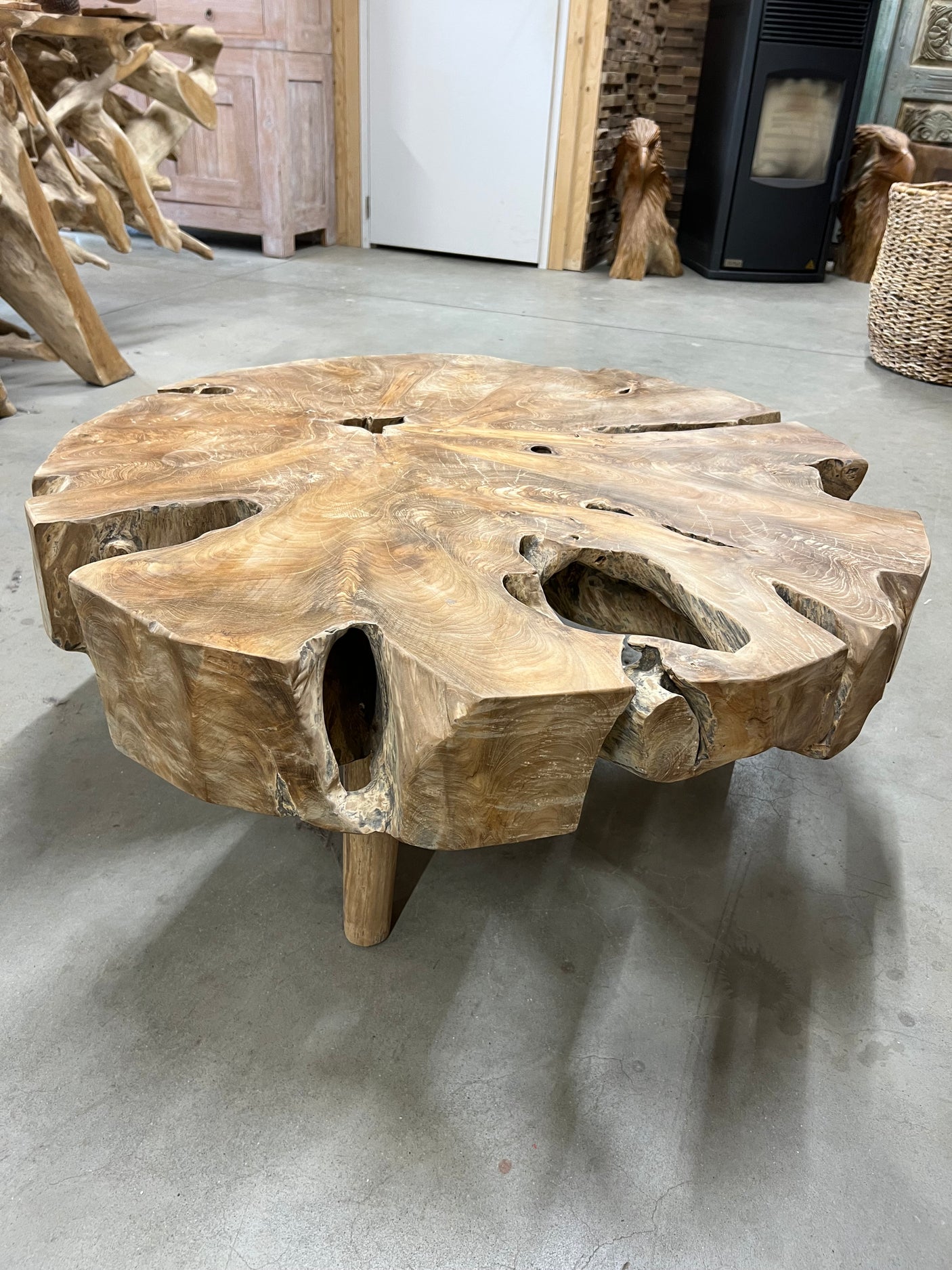 Teak wortel salontafel 90cm diameter - 90x90x38cm