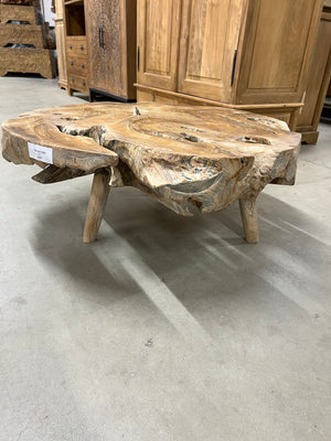 Teak wortel salontafel 90cm diameter - 90x90x39cm