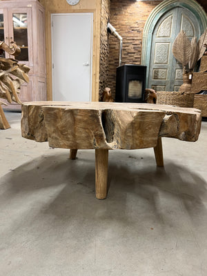 Teak wortel salontafel 90cm diameter - 90x90x38cm