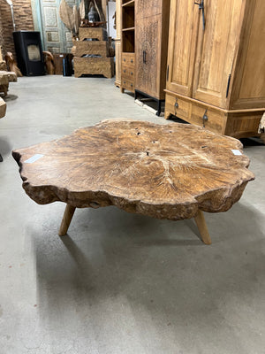 Teak wortel salontafel 100cm diameter - 100x100x40cm