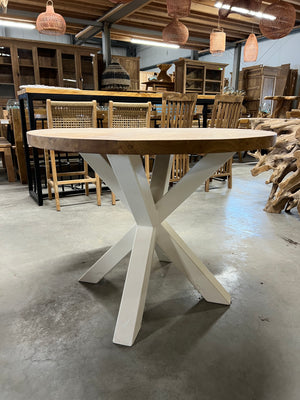 Teak tafel rond 100cm diameter - 100x100x77cm