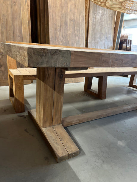 Teak kloostertafel - 300x100x79cm