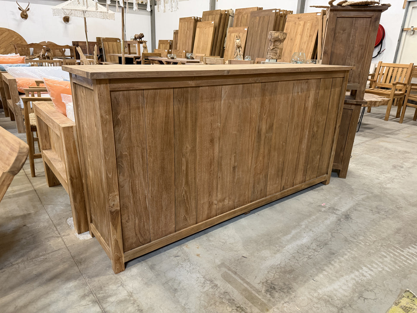 Teak opbergkist - 190x42x98cm